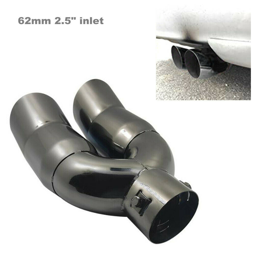 2.5" to 3" Dual Exhaust Tip 3 Inch Outlet 9.5" Length Stainless Exhaust Tailpipe