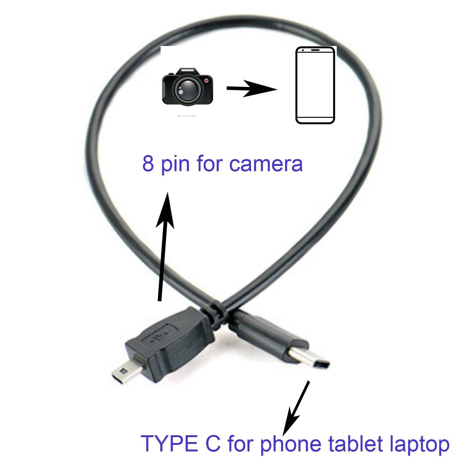 TYPE C OTG CABLE FOR pentax Optio V550 555 60 750z A10 A20 A30 E10 M10 M20 M30