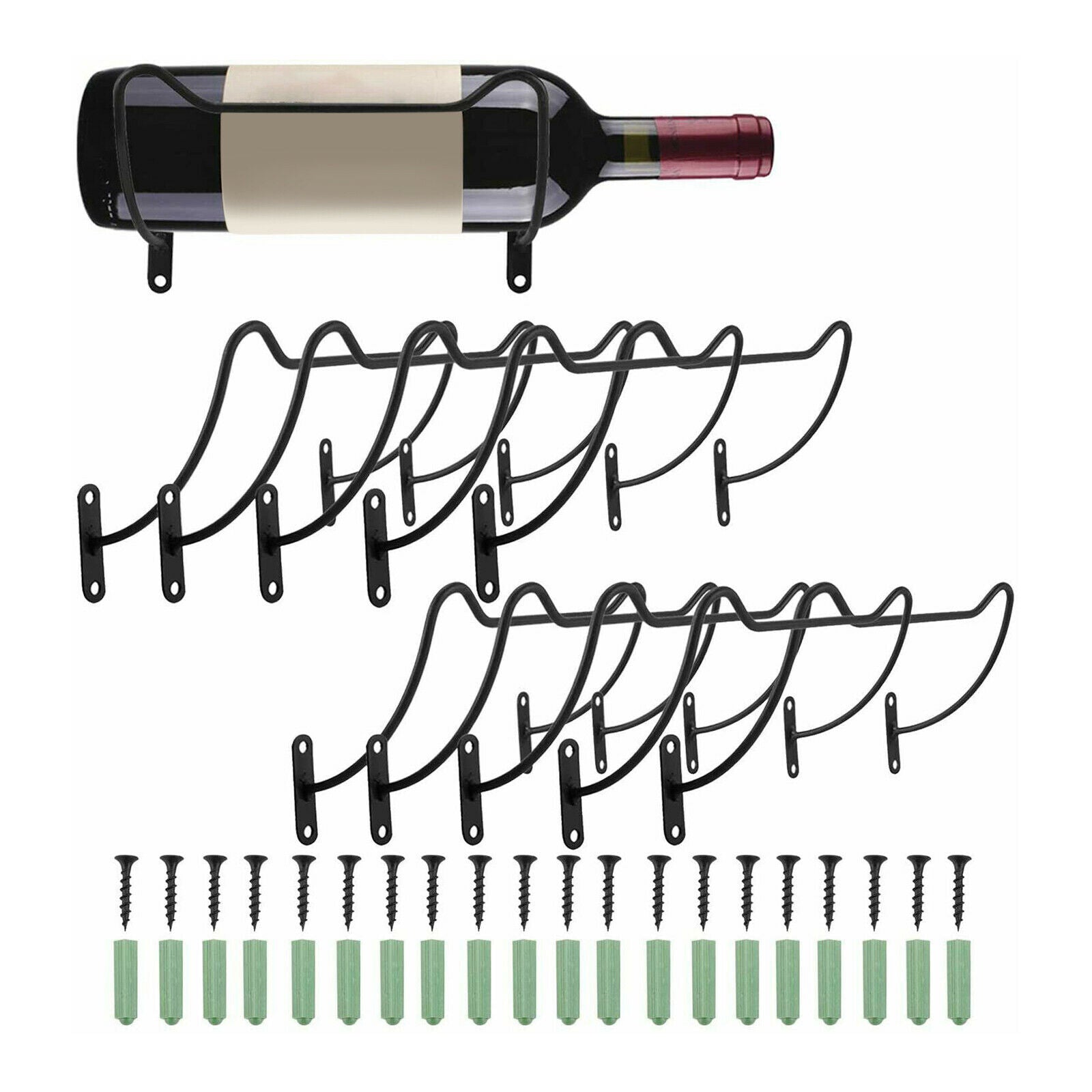 10x Wall Mounted Metal Bracket for Wine Holder Storage Accessories