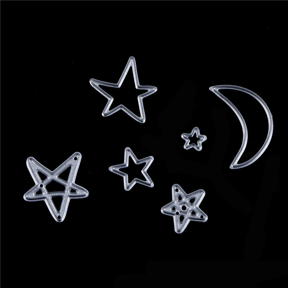Star Moon Metal Cutting Dies Stencil For Scrapbooking DIY Album Cards Decor B Ad