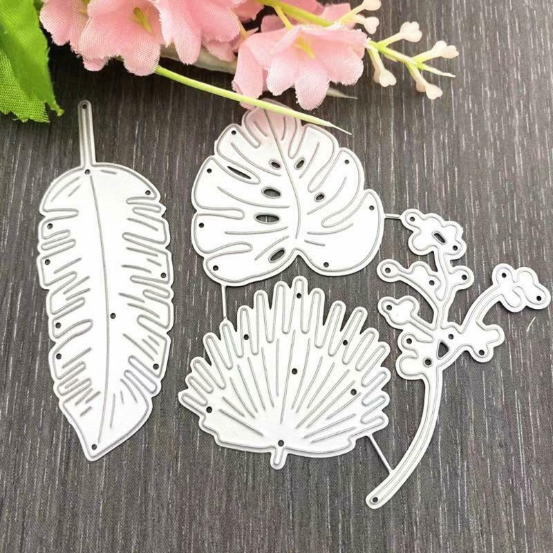 4 Pcs Leaves Carbon Steel Cutting Dies DIY Scrapbooking Photo Album Embossing