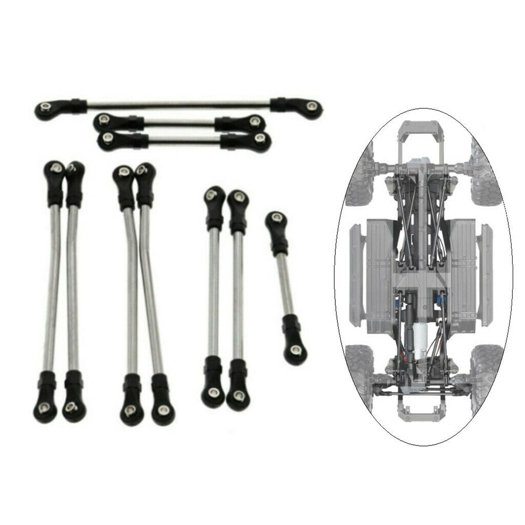 Upgrades Stainless Steel Linkage Steering Links324mm Wheelbase for 1/10 Scale RC