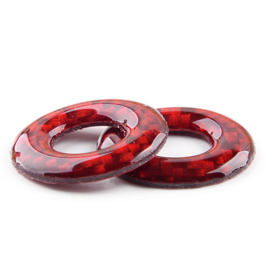 Carbon Fiber Red Door Lock Pin Cover Trim Decor Fit for Dodge Challenger 08-14