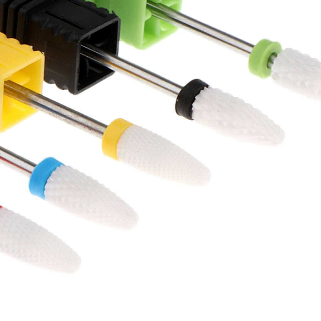 5pcs Manicure Nails Polishing Cuticle Removal Ceramic Nail Art Drill Bit Set