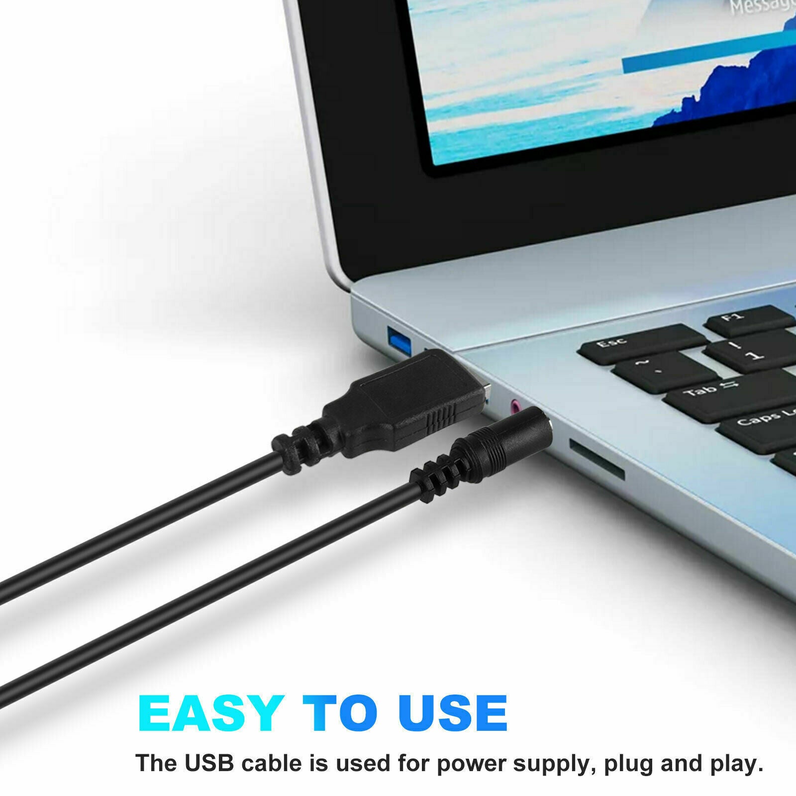 USB Power Speakers Clip-On Computer Stereo Sound Bar 3.5mm for Desktop PC Laptop