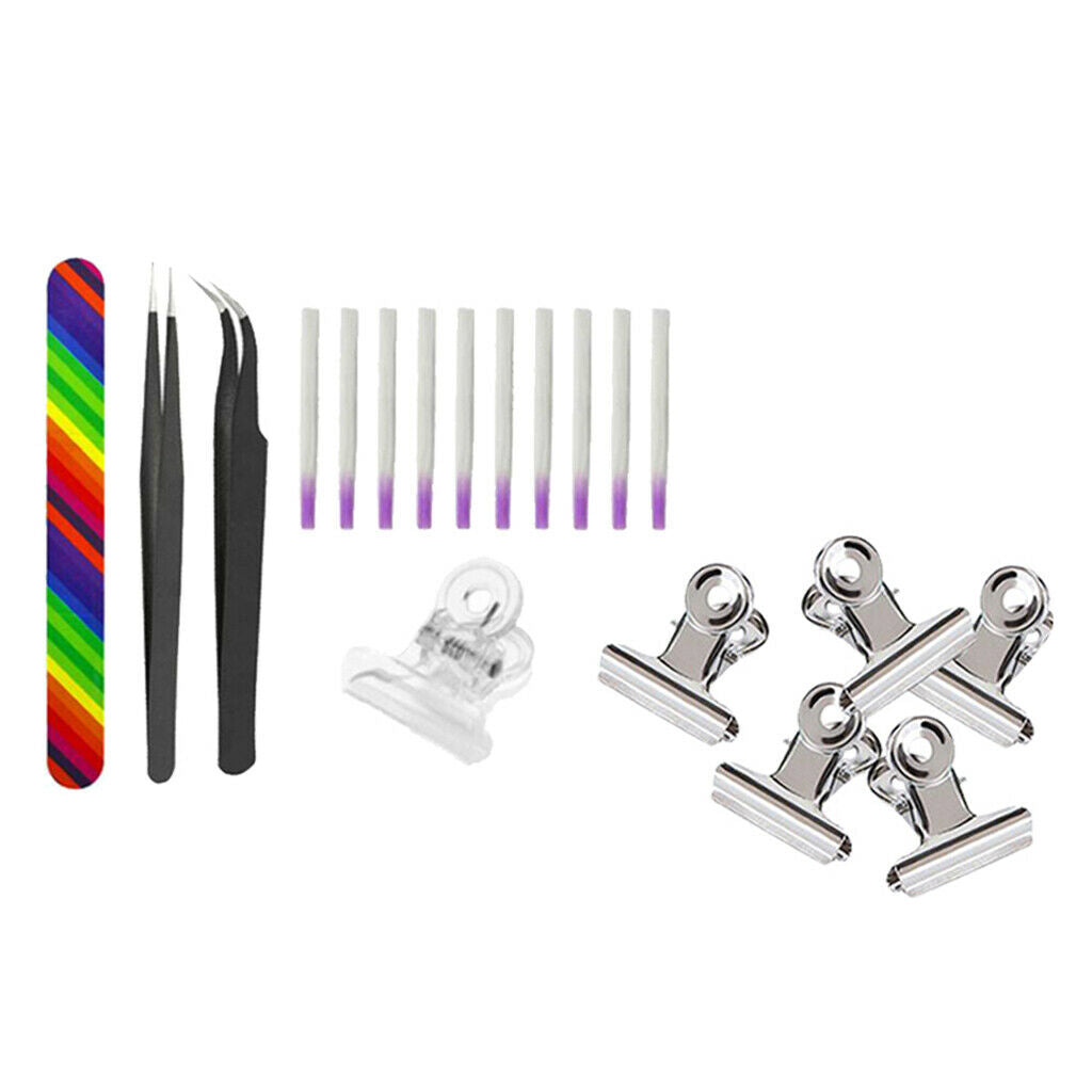 Quick Building Nail Extend Fiberglass Tips w/ Nail Pinching Clips Pinchers
