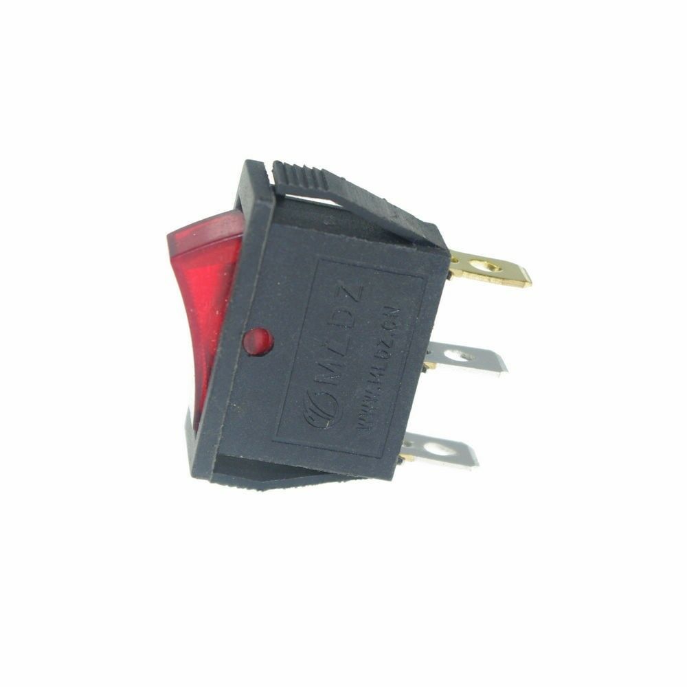 5 x 15A 250VAC/20A 125VAC 3 Terminal SPST Red Neon Lamp O/F Boat Rocker Switch