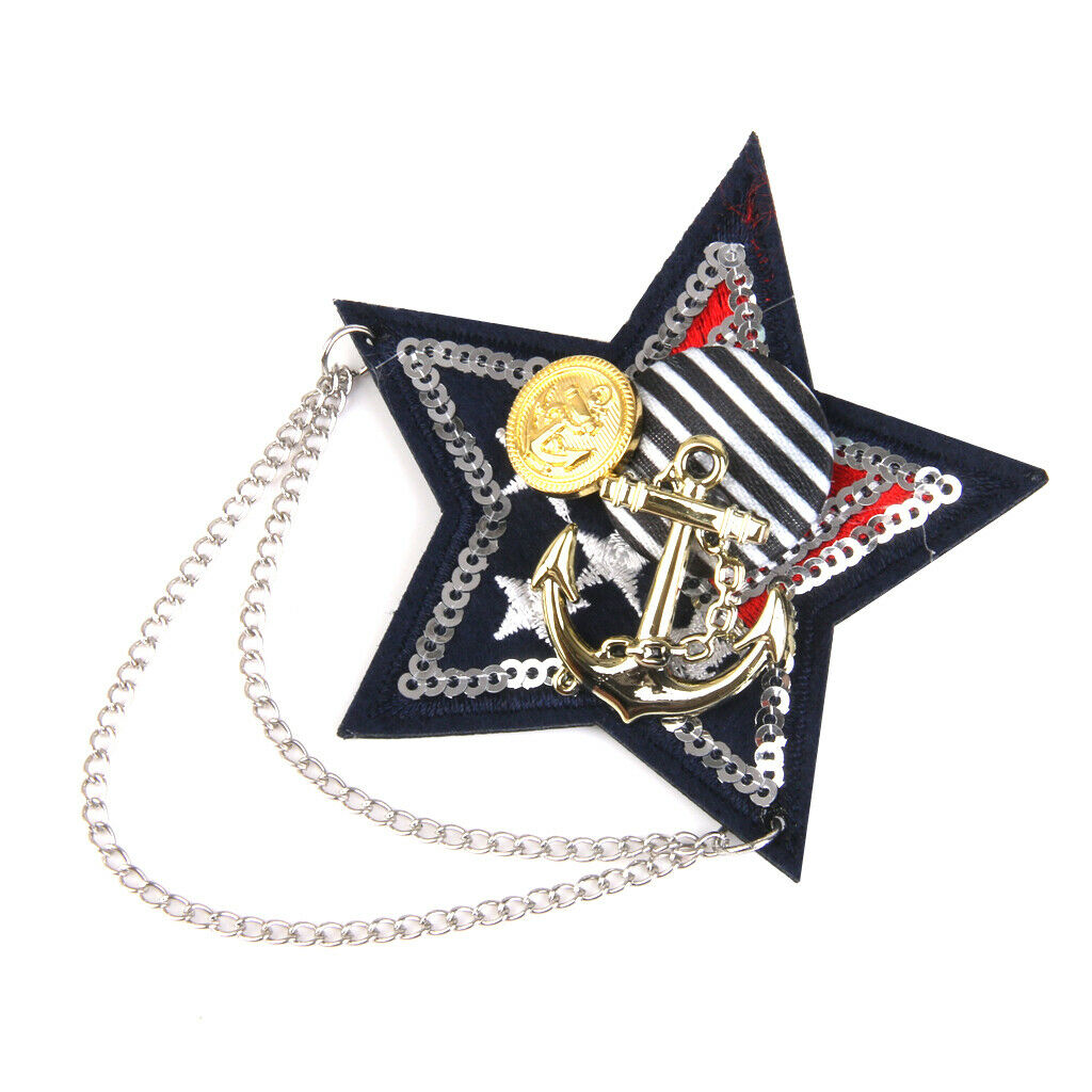 Military Chain  Star Brooches Brooch Pin Party Costume Men's Accessory