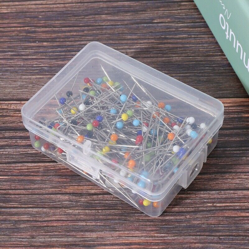 250 Pieces Sewing Pins Ball Glass Head Pins Straight Quilting Pins For DressmaO8