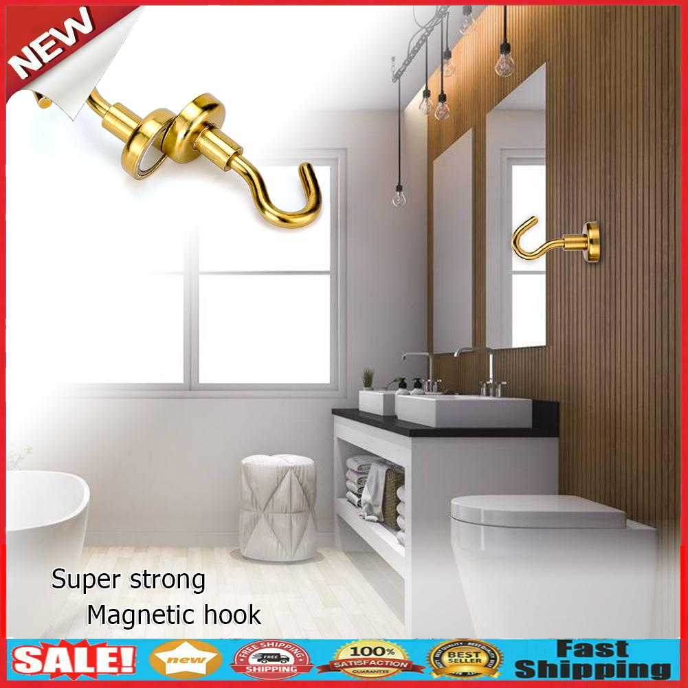 5pcs Super Strong Neodymium Iron Boron Magnetic Hook Round Magnet Holder @