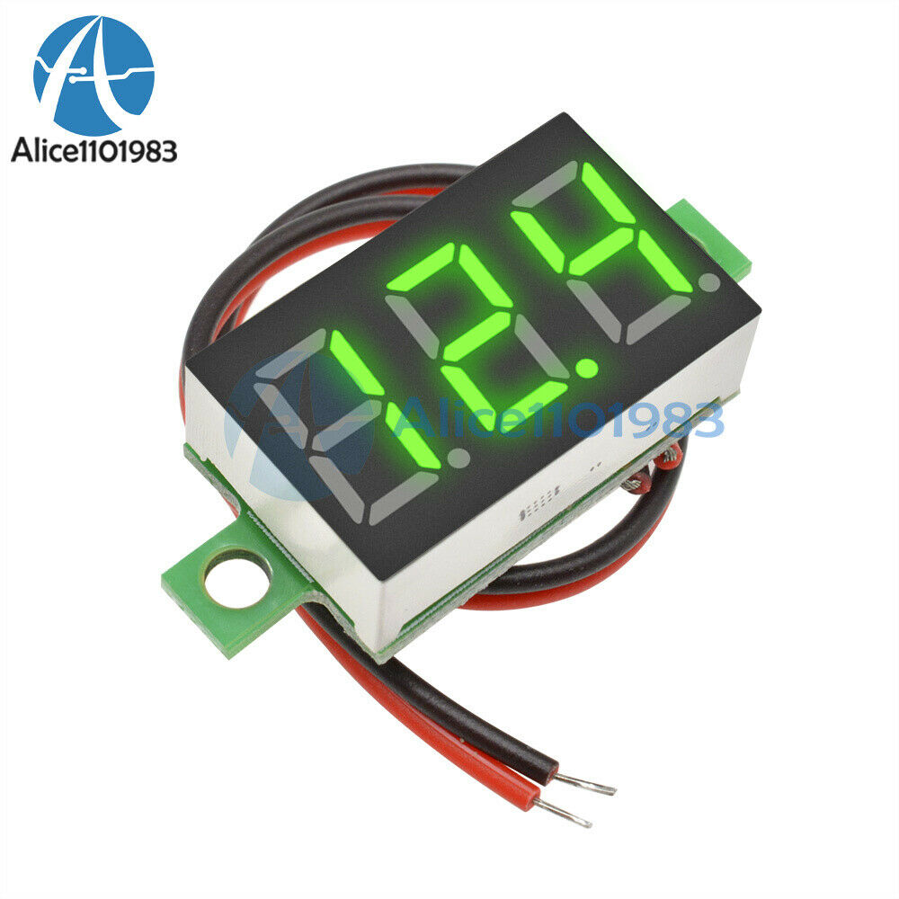 0.36" LED Digital Car Voltmeter Voltage Panel Meter 2 Wire DC 3-30V Yellow Green