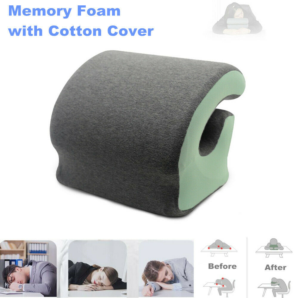 Memory Foam Headrest Desk Nap Pillow Office Lumbar Support Cushion Cotton Cover