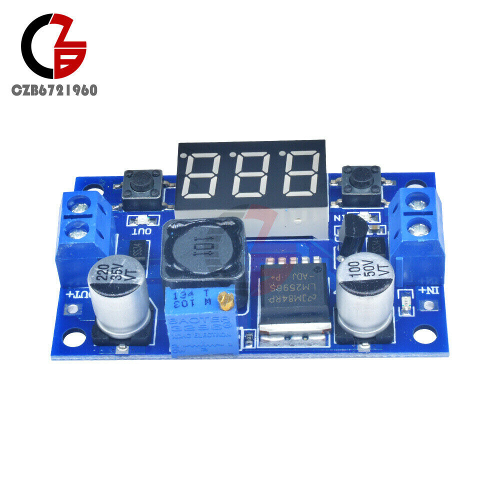 2PCS Buck Step down LM2596 Power Converter Module DC 4.0~40 to 1.3-37V Voltmeter