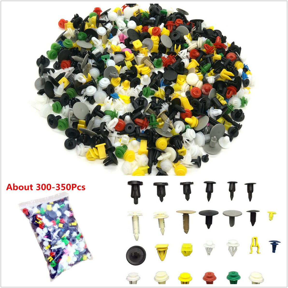 300x Mixed Car Bumper Retainer Fastener Rivet Clips Door Panel Fender Liner Clip