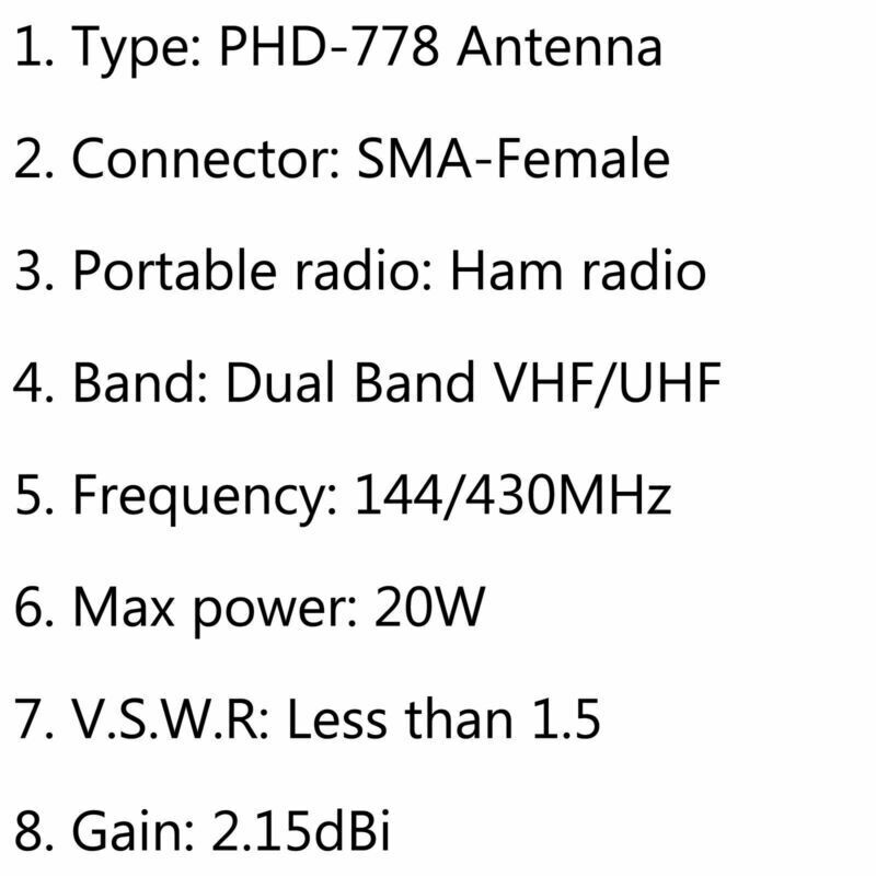 1Pcs PHD-778 SMA-Female Dual Band Antenna For Kenwood TK-3107 BaoFeng Radio BS5