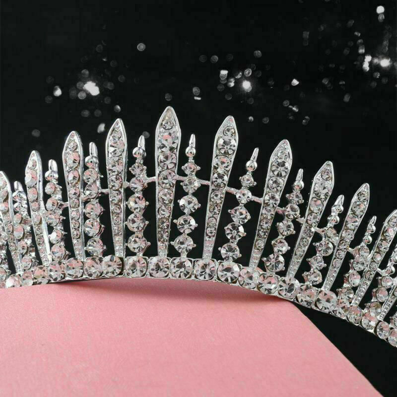 Twinkling Tiara Diadem Wedding Bride Crown Clear Rhinestones Prom Pageant Party