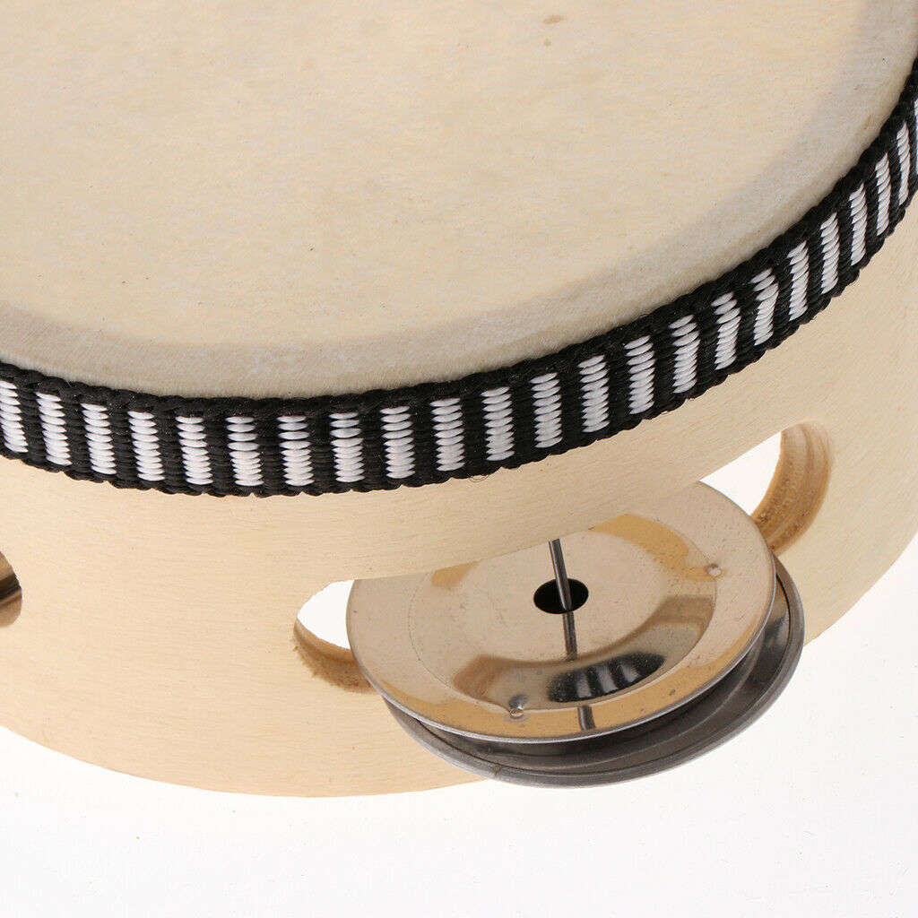 4inch Wooden Tambourine Percussion Drum Tamborine Kids Musical Learning Toys