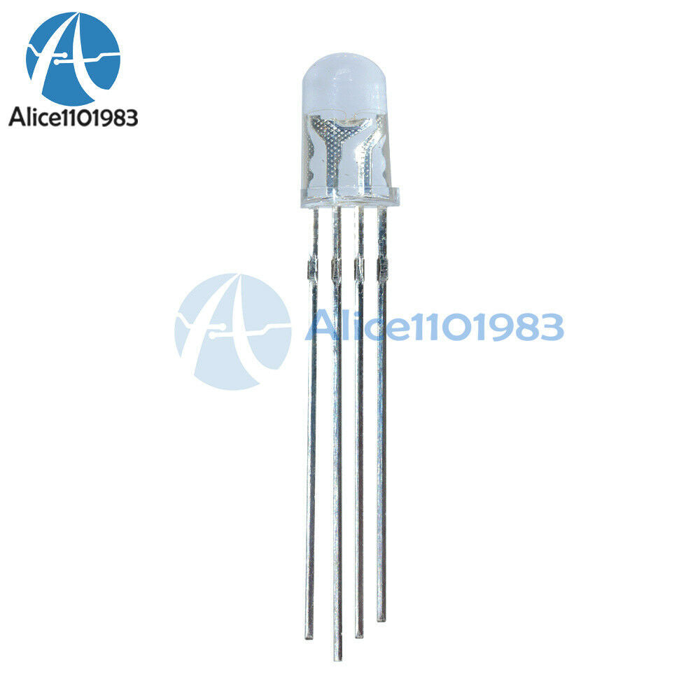 20PCS 5mm 4pin RGB Tri-Color Common Anode LED Light Red Green Blue