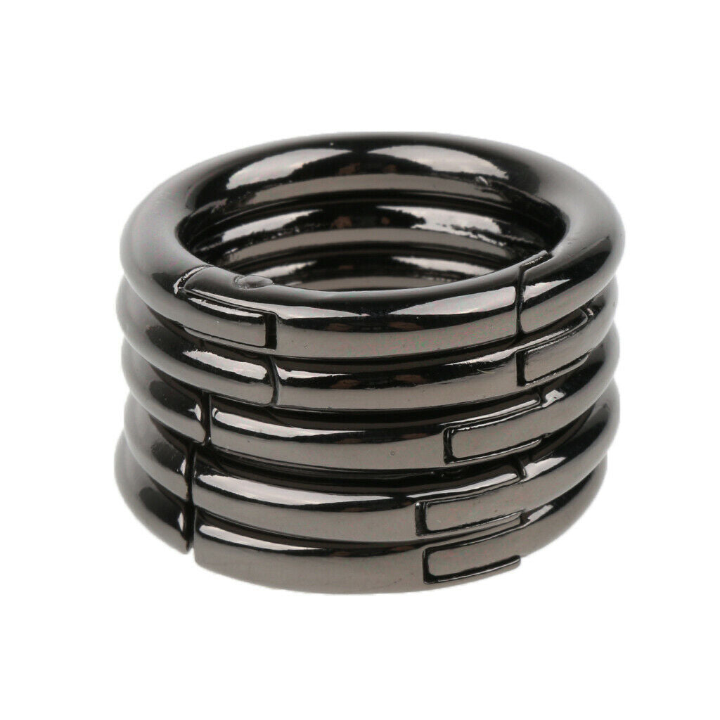 5x Zinc Alloy Round Spring Buckles Snap Hook Keychain Camping Black 25mm