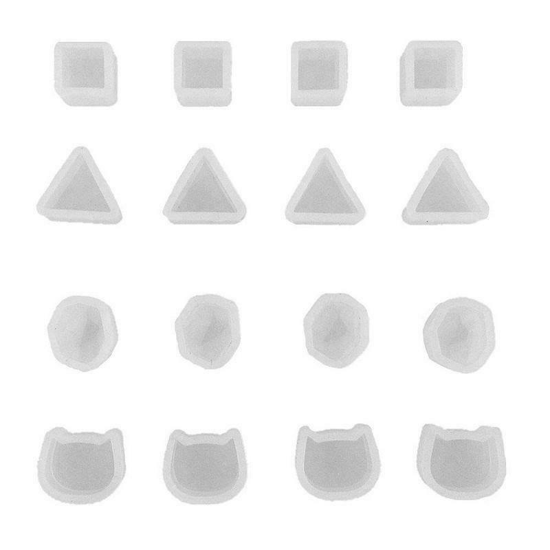 16Pcs Tiny Silicone Jewelry Earring Necklace Pendant Mold Casting Jewelry Tools