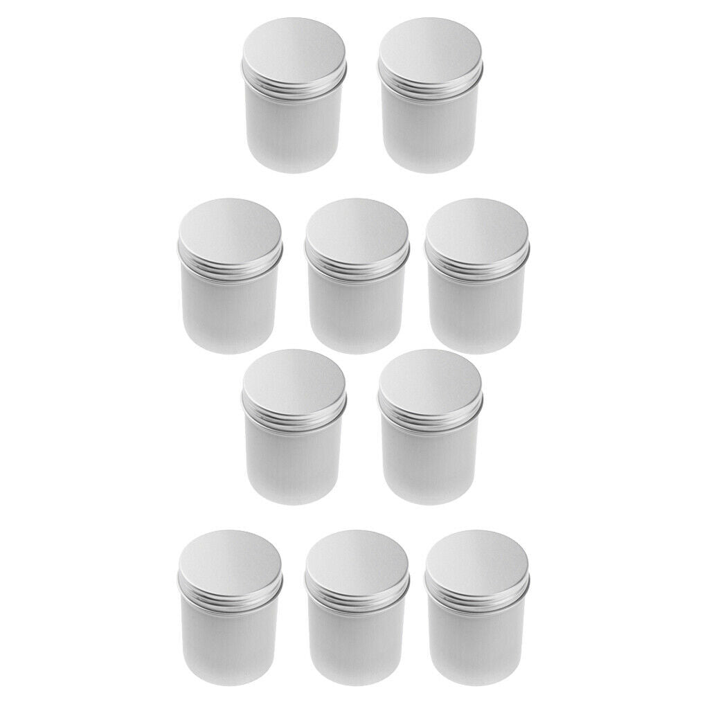 10 Pcs/Set Empty Aluminum Tins 80ml Cosmetic Jar Pots Lip Balm Containers