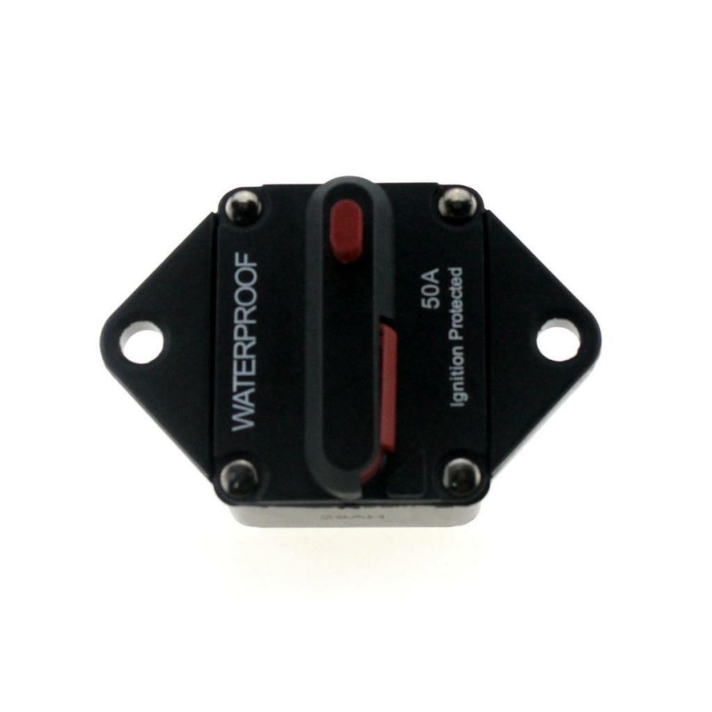 Car Auto Boat Ignition Protected 50 Amp Manual Reset Button Circuit Breaker