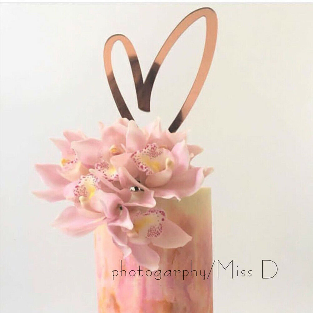 1pc Heart Pattern Happy Birthday Acrylic Cake Topper Wedding Cupcake Topp.l8
