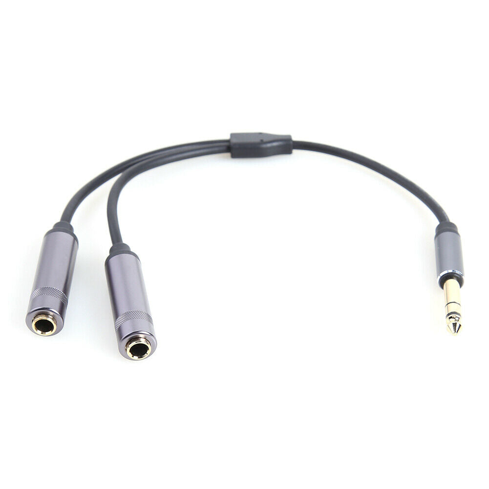 6.5mm Stereo Plug Male to Dual 6.5mm Jack Female Y Splitter Audio Cable  @