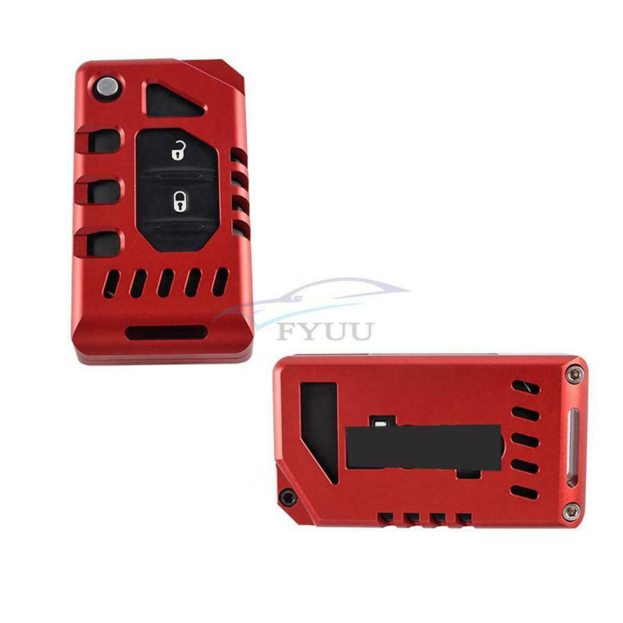 1 Piece Red Aluminum Car Key Shell Protection Cover For Jeep Wrangler JL 18-21