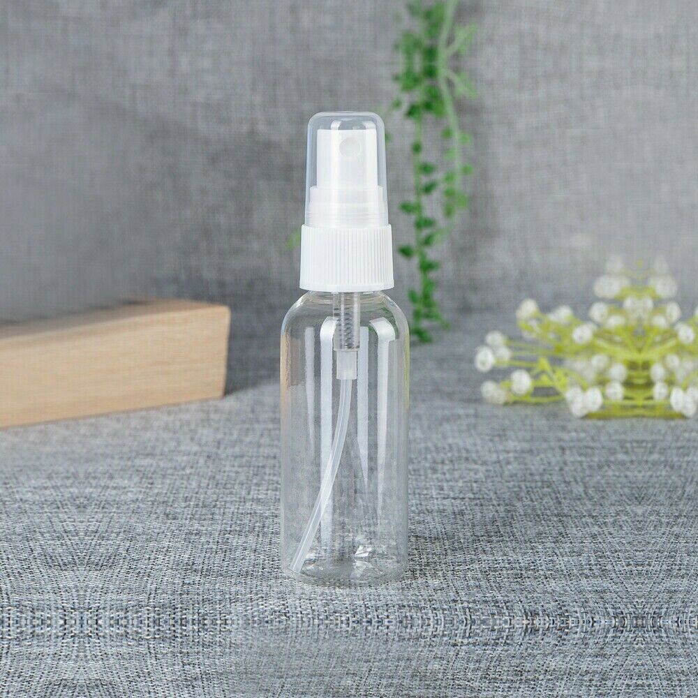 5x 60ML/2 OZ PET Clear Plastic Empty Spray Bottles Refill Mist Pump Travel Reuse