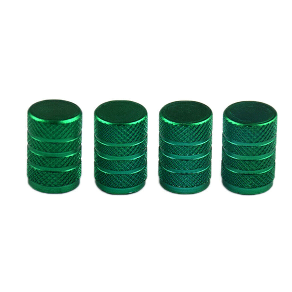 4 Pieces Car Bicycle Aluminum Wheel Tire Stem Valve Caps Dust Cover Green