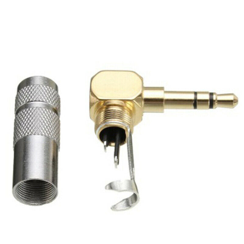 3.5mm Stereo 3 Pole Male Plug 90 degree Audio Connector Solder Adapter Pl.l8
