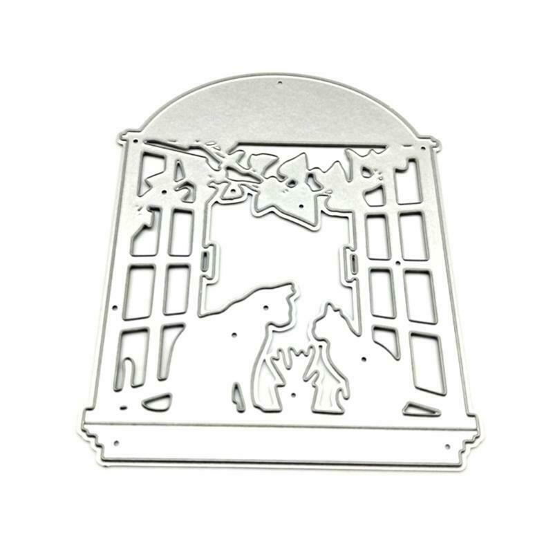 Two Cats on the Windowsill Carbon Steel Cutting Dies DIY Scrapbooking Photo