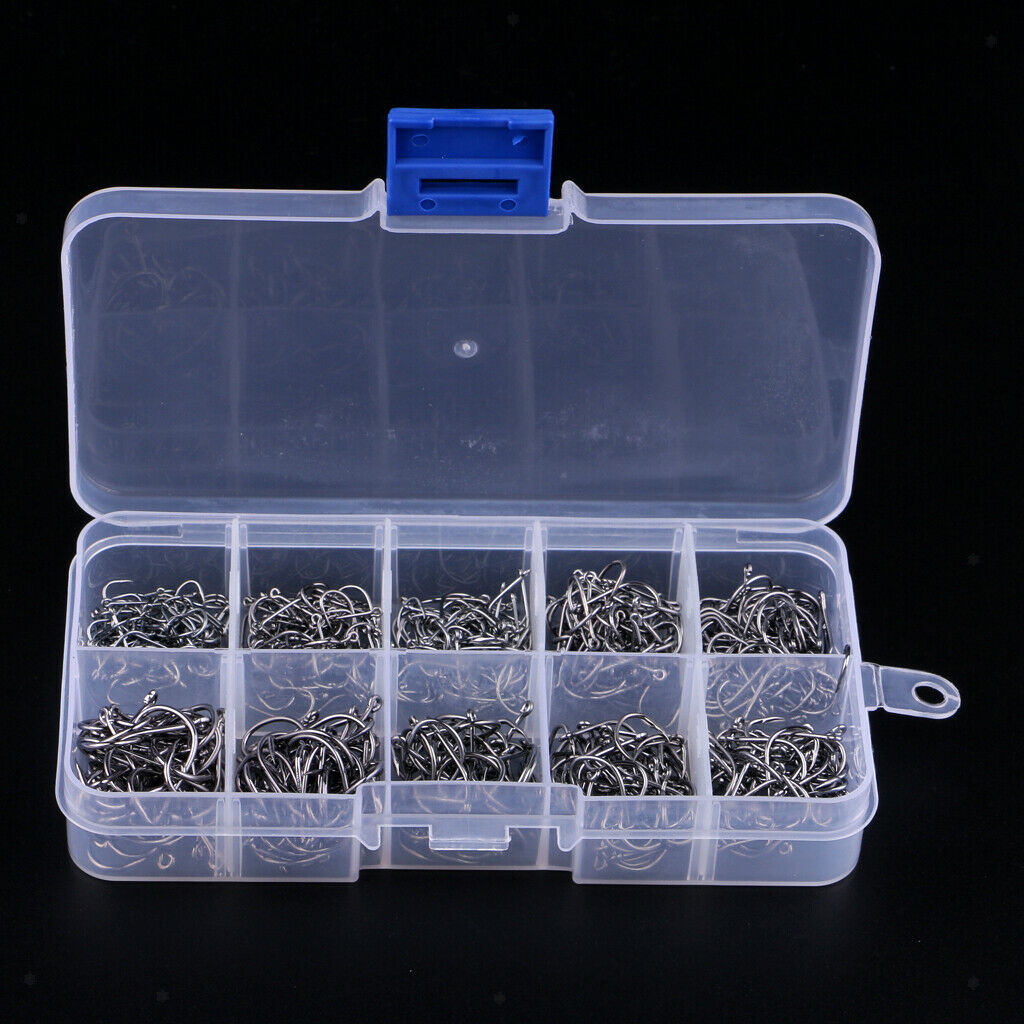 500Pcs/box Steel Saltwater Fishing Hook Barbed Hook Jigging Hook Size 3#-10#