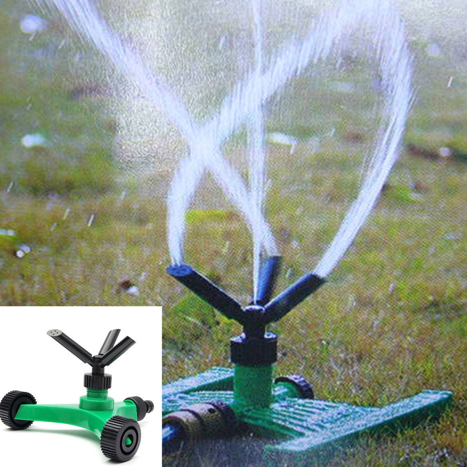 3 Arm Garden Watering Sprinkler Plant Lawn Farmland 360° Spray Irrigation System