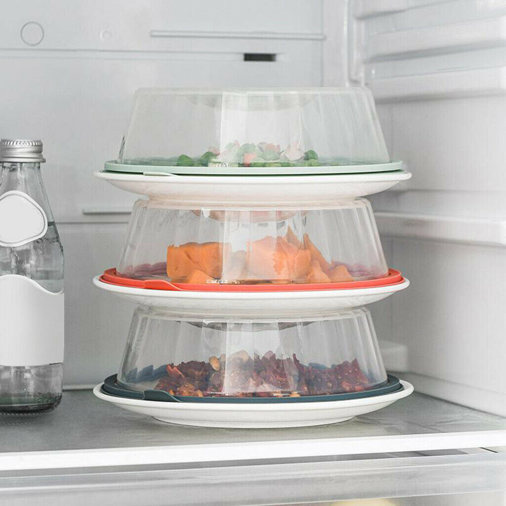2X Vacuum Air-tight Food Sealer Container Bowl Platter Lid Covers Blue
