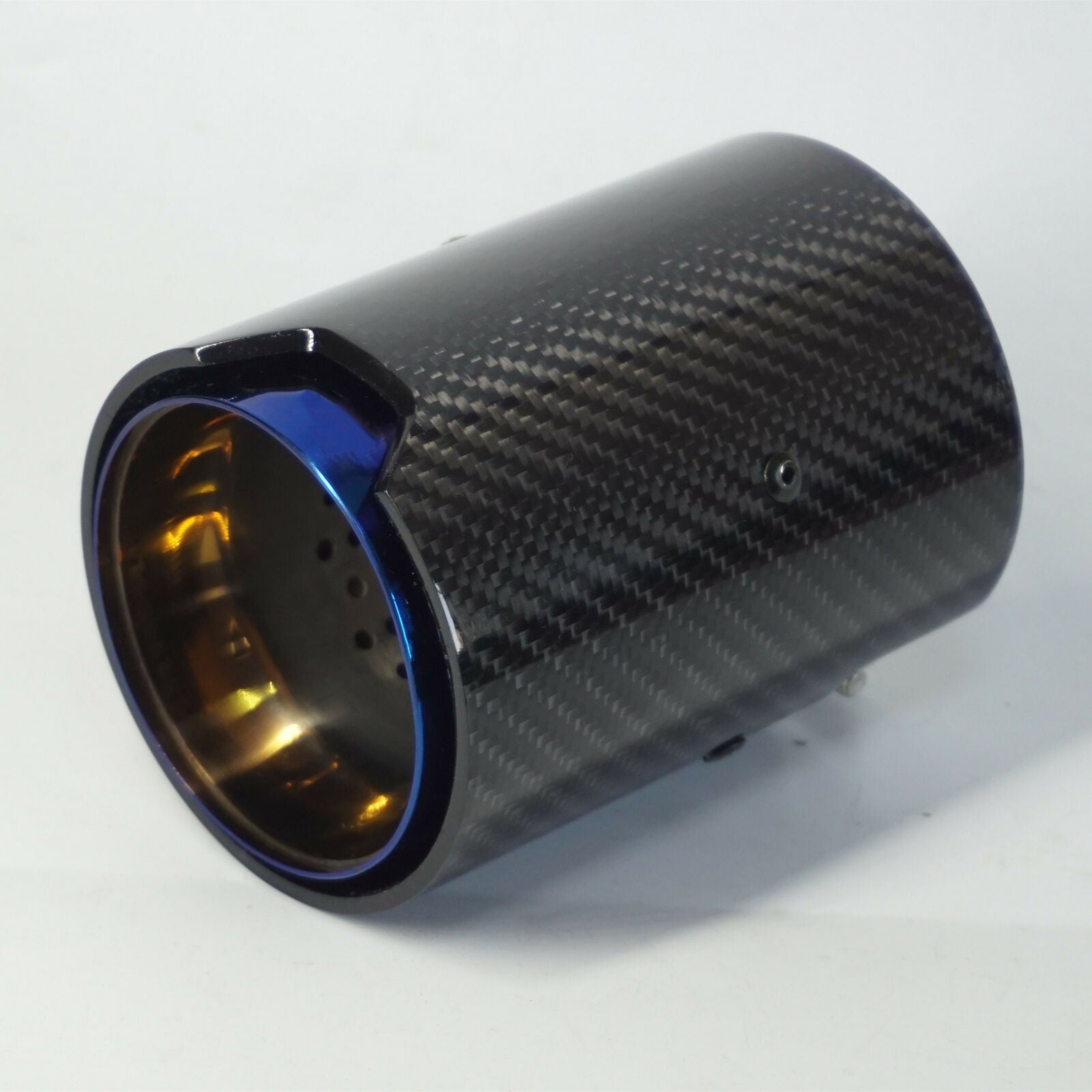 1X Glossy Real Carbon Fiber Car Exhaust Pipe Tail Muffler Tip 67mm Inlet For BMW