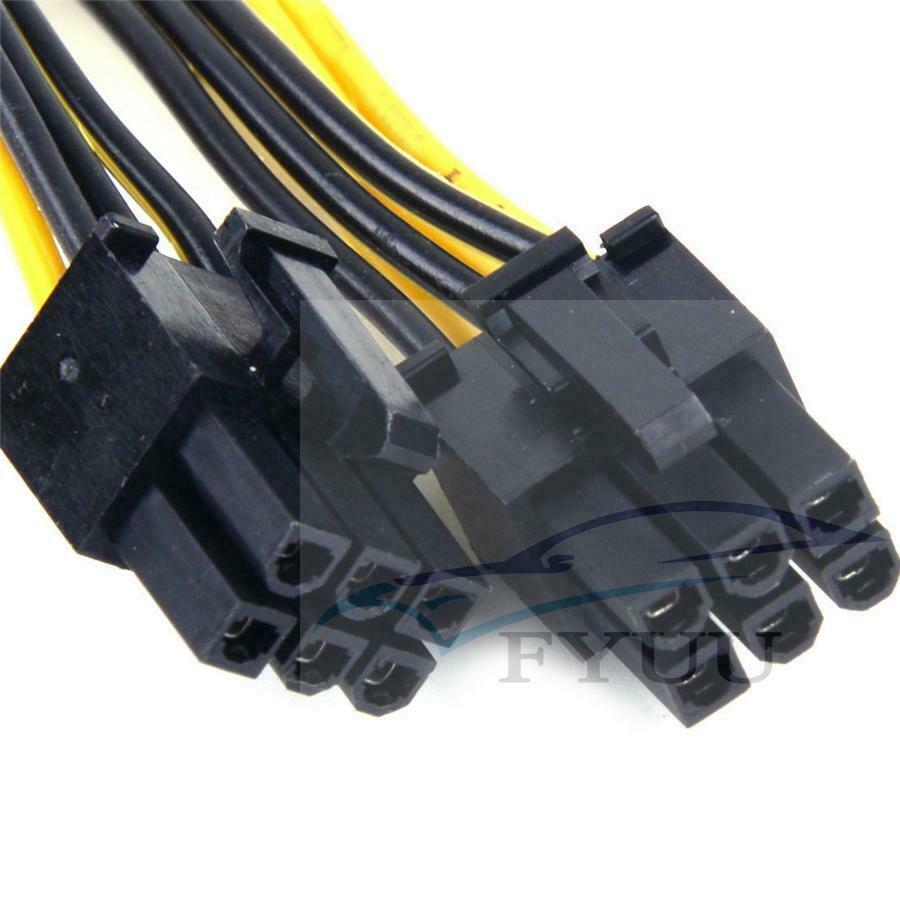 10pcs 20cm Quality 6pin to 8Pin (6+2Pin) Breakout Cable PCI-E Cable 18AWG Mining