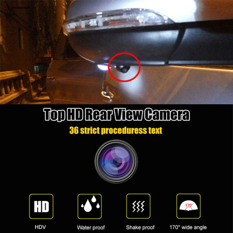 Night Vision 360Â° Car Left+Right Rear Front View Backup Camera Lens Mirror Image