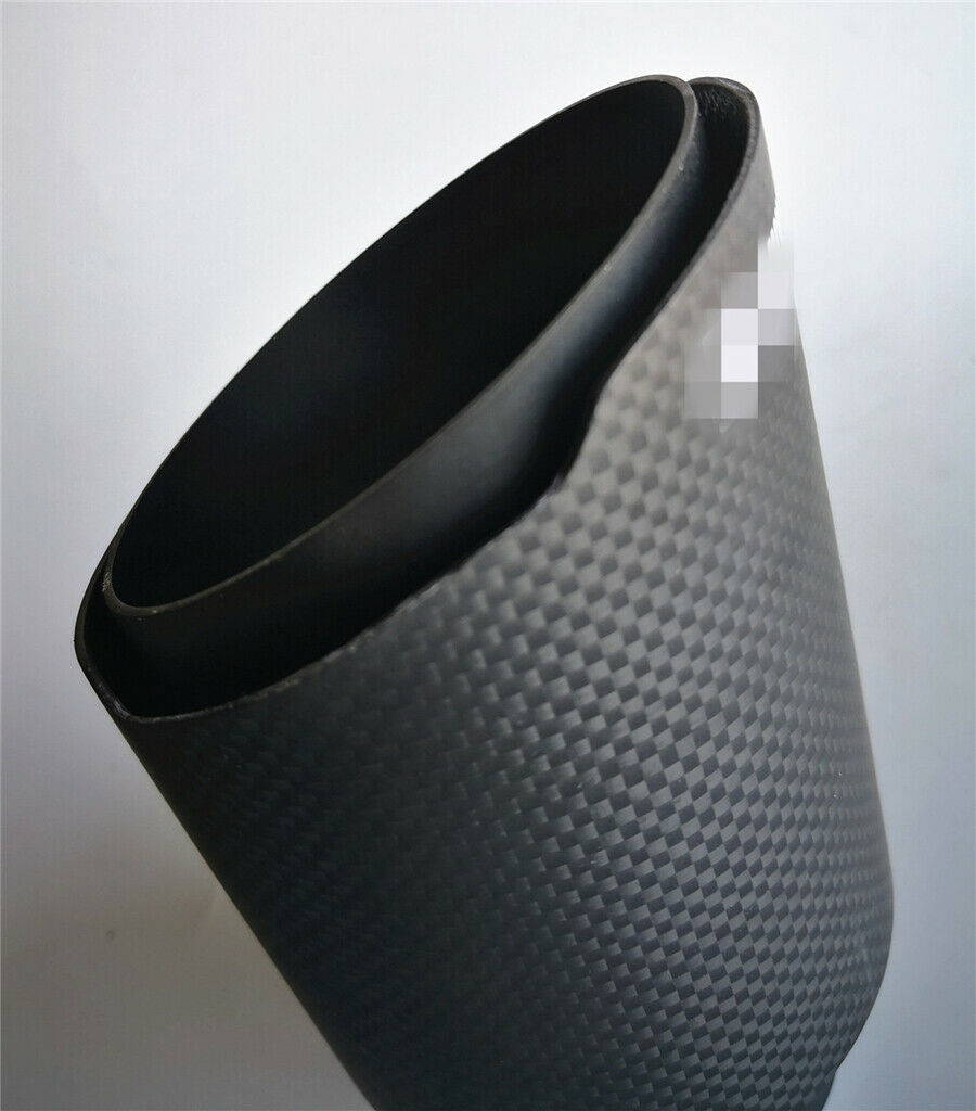 63mm Car Universal End Pipes Carbon Fiber Mattle Black Exhaust Tip Brand New