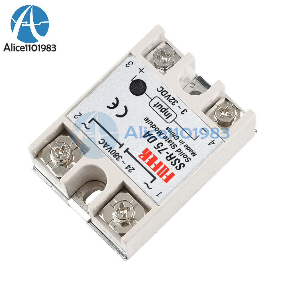 75A 250V SSR-75 DA Solid State Relay Module SSR-75DA 3-32V DC To AC 24V-380V