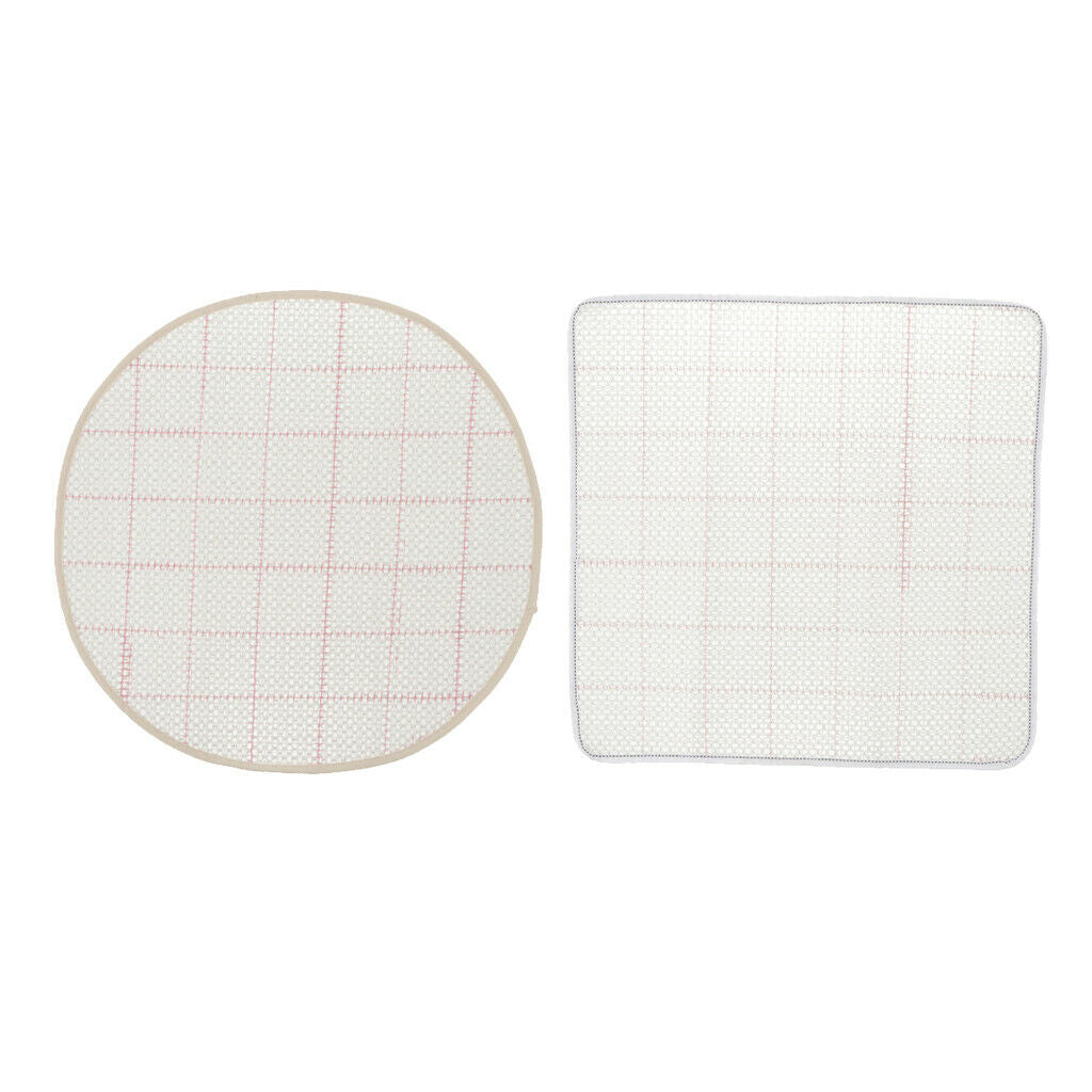 2 Pieces Latch Hook Rug Canvas Carpet Cushion Mat Tapestry Fabric 18''