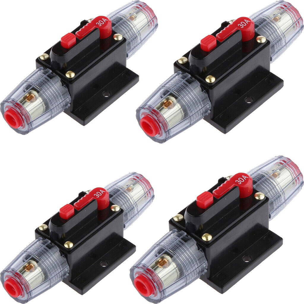 2 Pair Manual Waterproof 30A DC Circuit Car Automatic Audio Fuse Holder