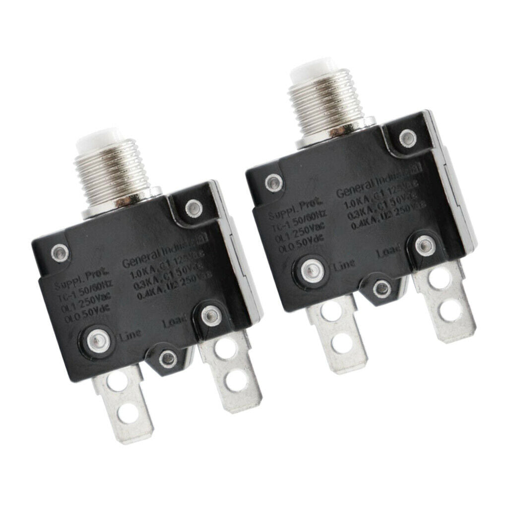 2x Car Auto Circuit Push Button Circuit Breaker with Quick Connect Terminals