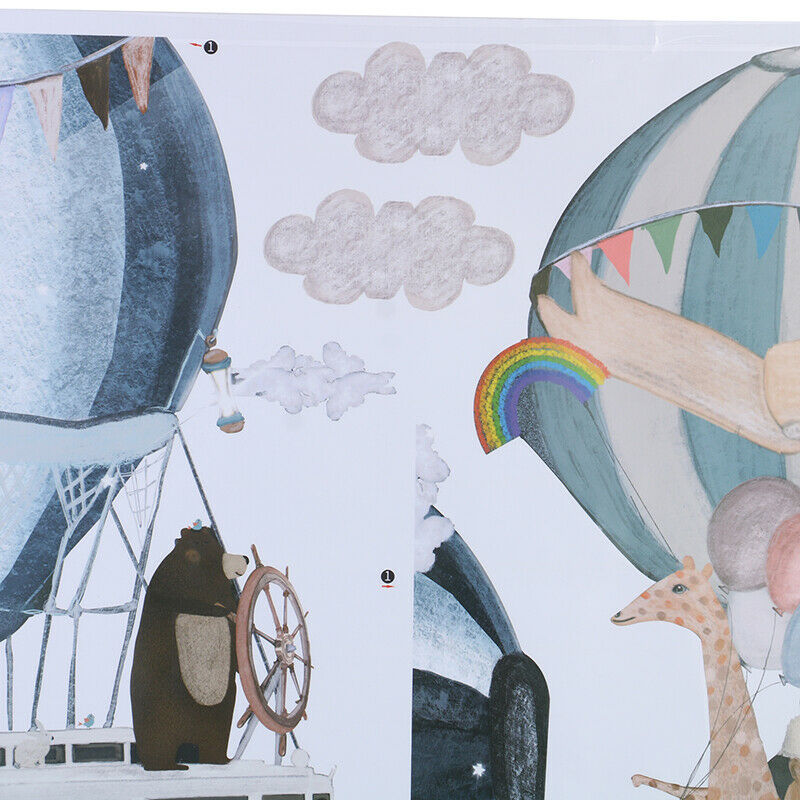 Cartoon Hot air balloon Wall Stickers animals Kindergarten room Wall Deca.l8