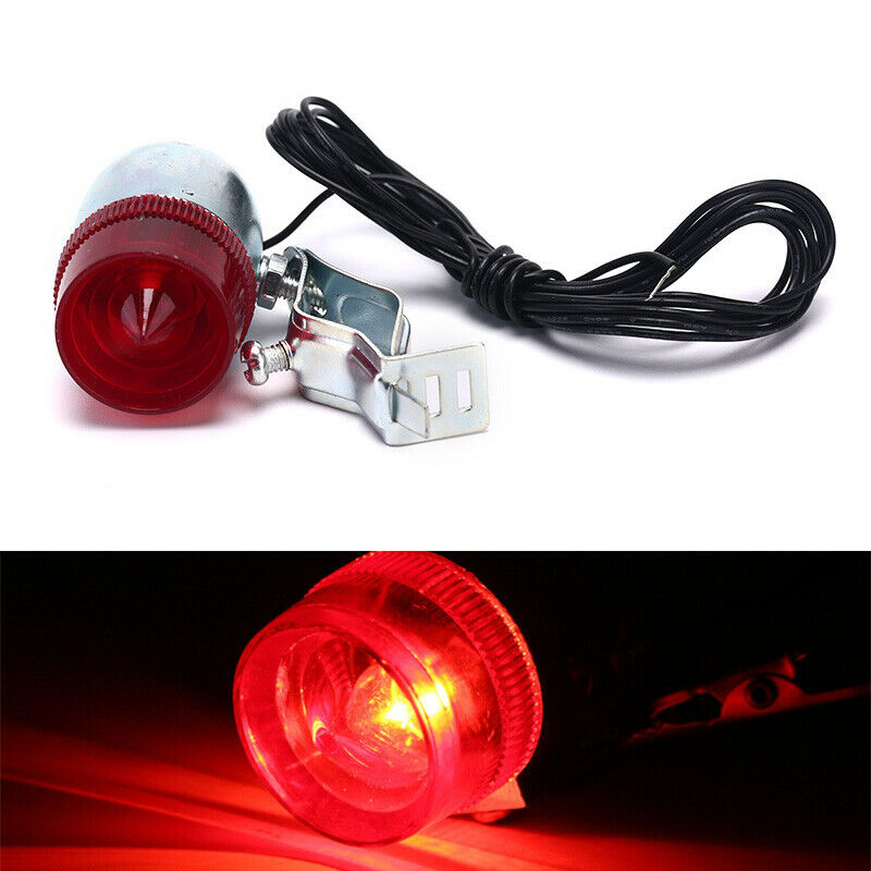 Retro Bicycle Bike Rear LED Indicator Red Light Cable Holder Taillight Lam.l8