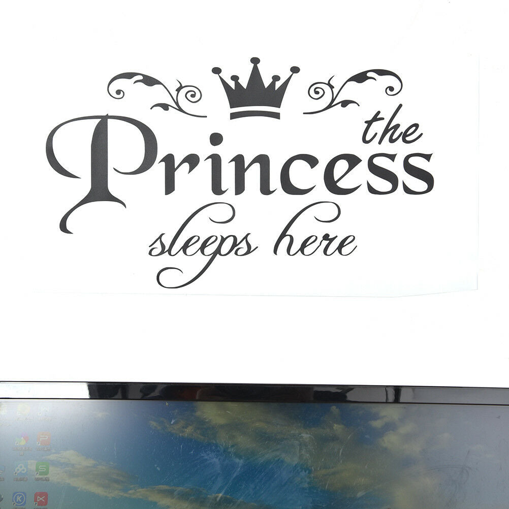 princess sleeps baby kids girl quote wall stickers art room removable deca.l8