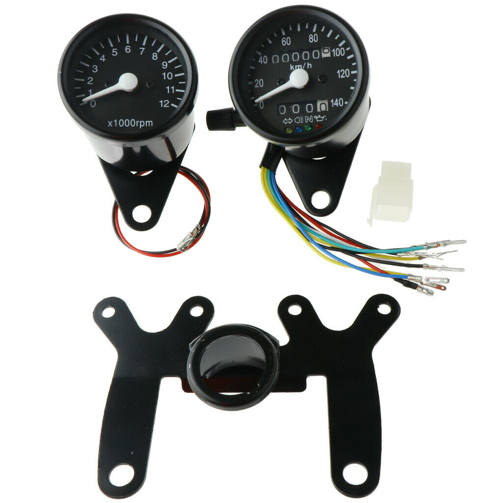 Bright 12V Multi Function Odometer Speedometer Tachometer Gauge LCD 0-160 km / h