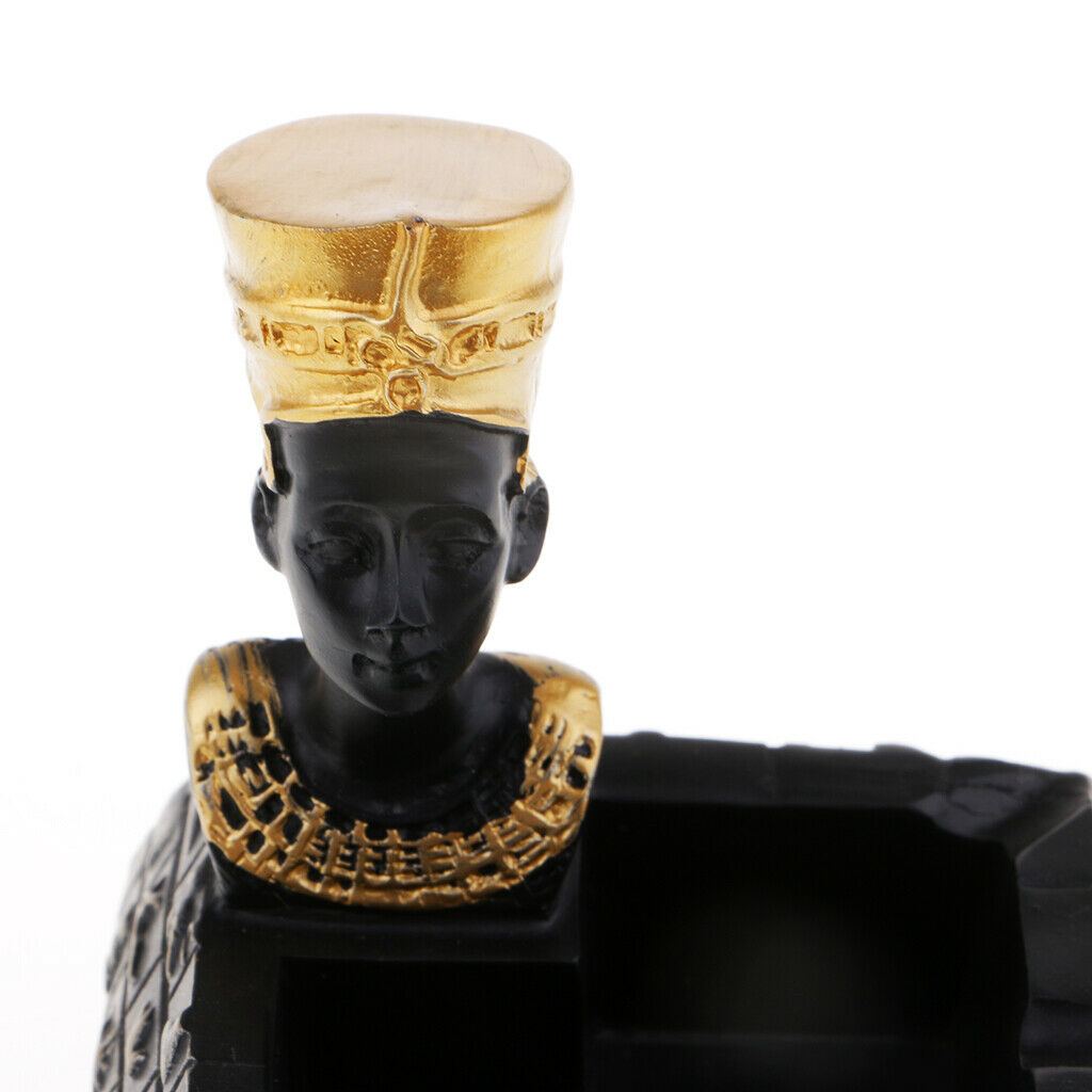 Egypt Pharaoh Cigarette Ashtray Tobacco Ash Tray Holder Home Office Decor Black