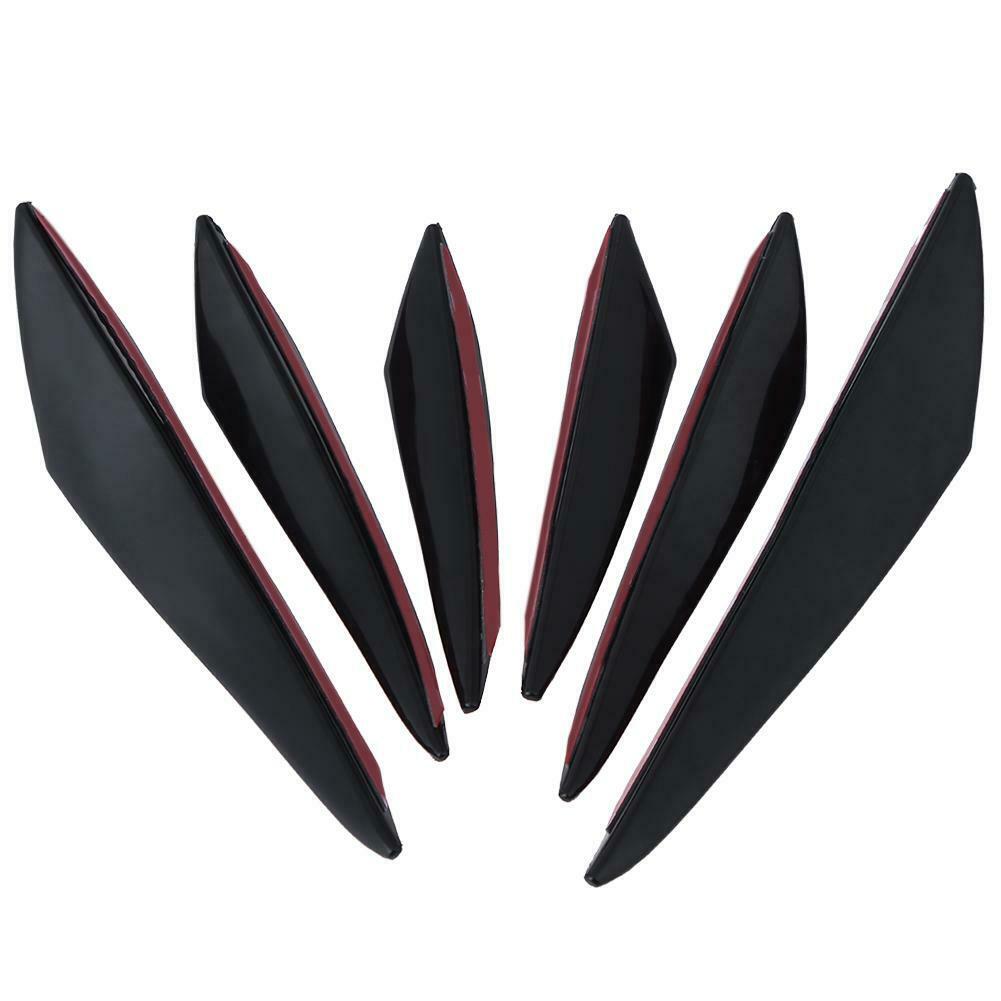 6pcs/lot Crescent moon Fit Front Bumper Lip Splitter Fins Body Spoiler Cana @